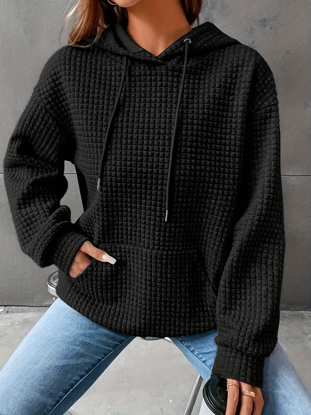 Waffle Knit Hoodie