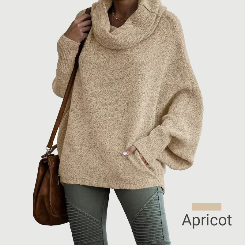 🥳 Women's Batwing Sleeve Turtleneck Sweater