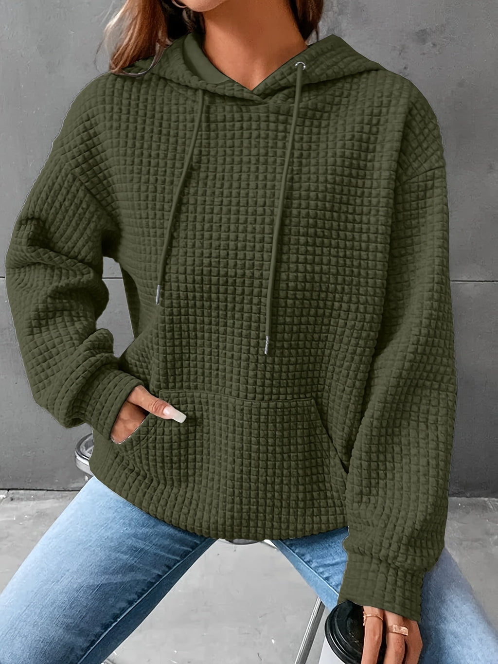 Waffle Knit Hoodie