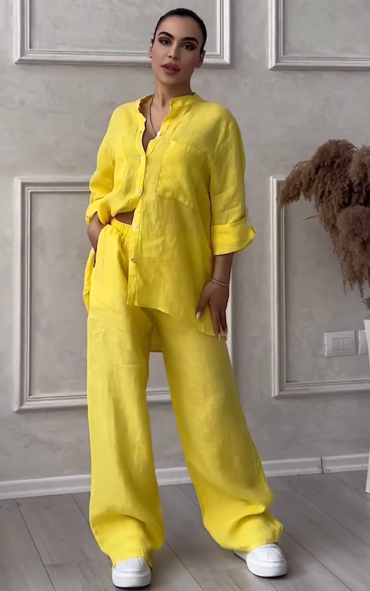 Stylish linen suit