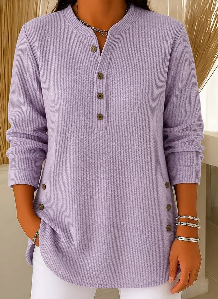 everyday V-neck button-down shirt