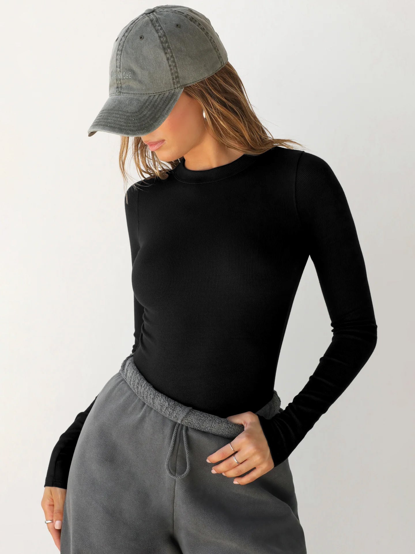 Ribbed basic T-shirt