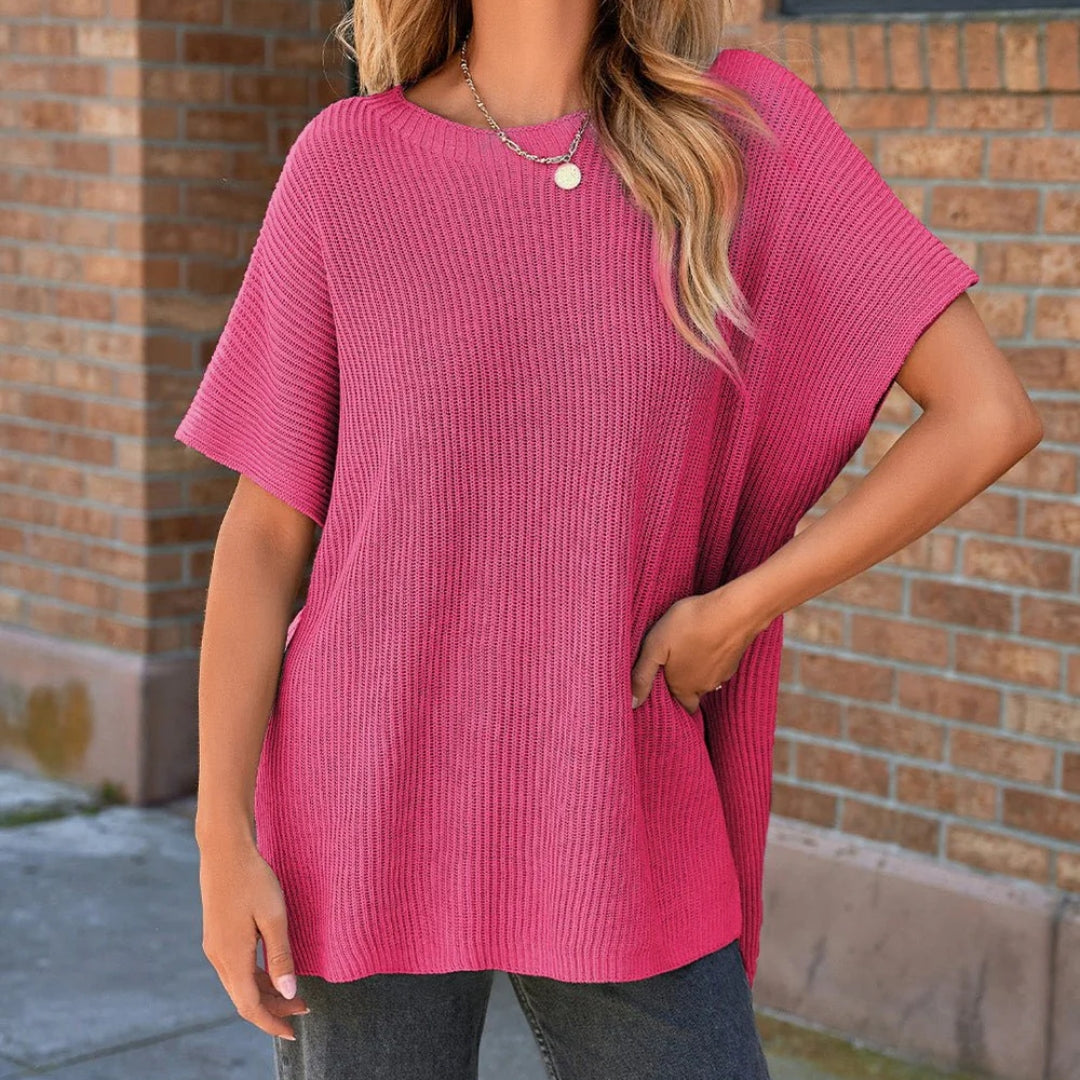 Knitted T-shirt with collar