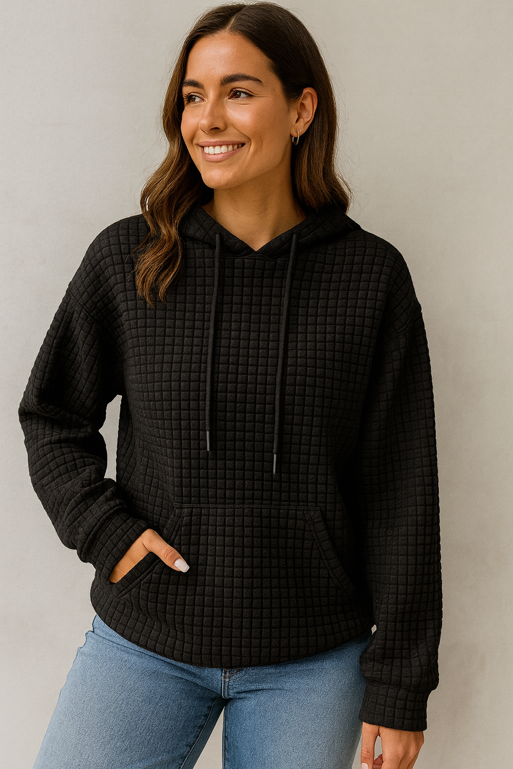 Waffle Knit Hoodie