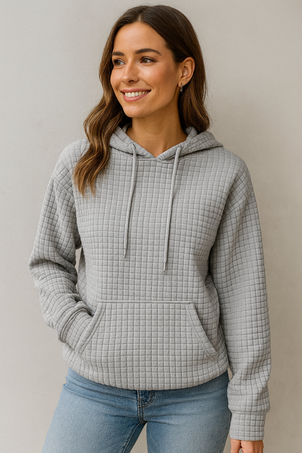 Waffle Knit Hoodie